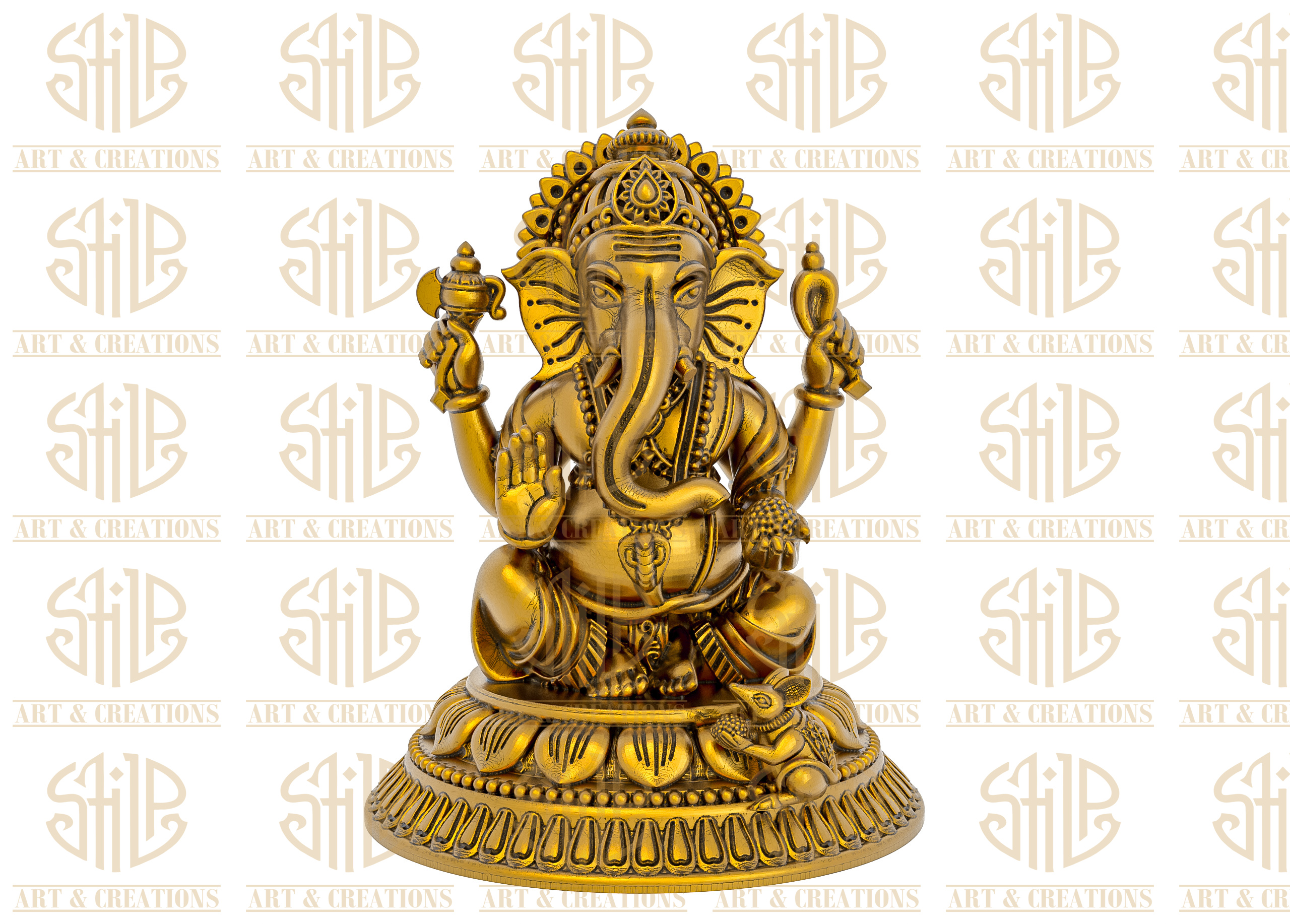 Round Lotus With Ganesh