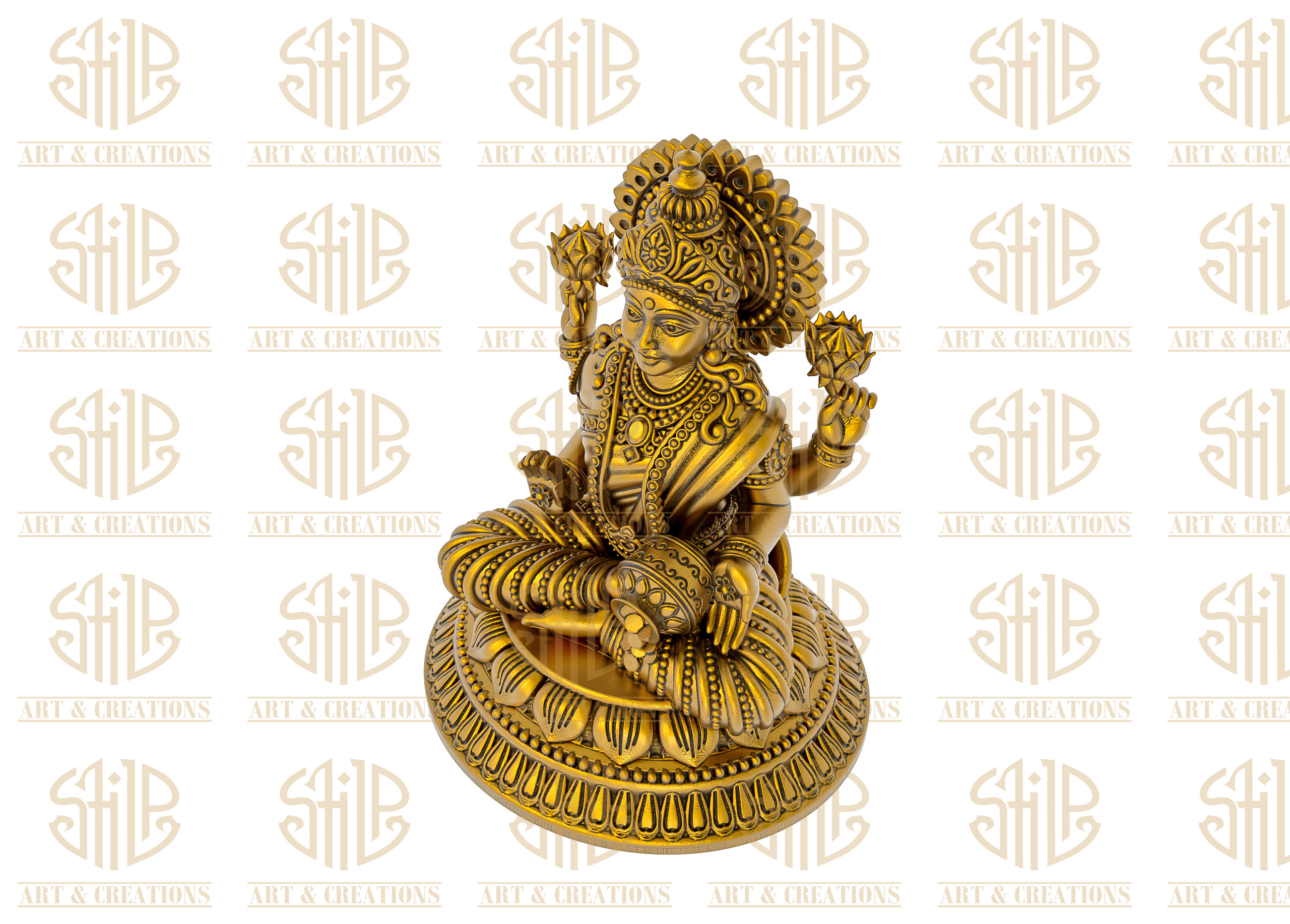 Round Lotus With Laxmi - Image 2