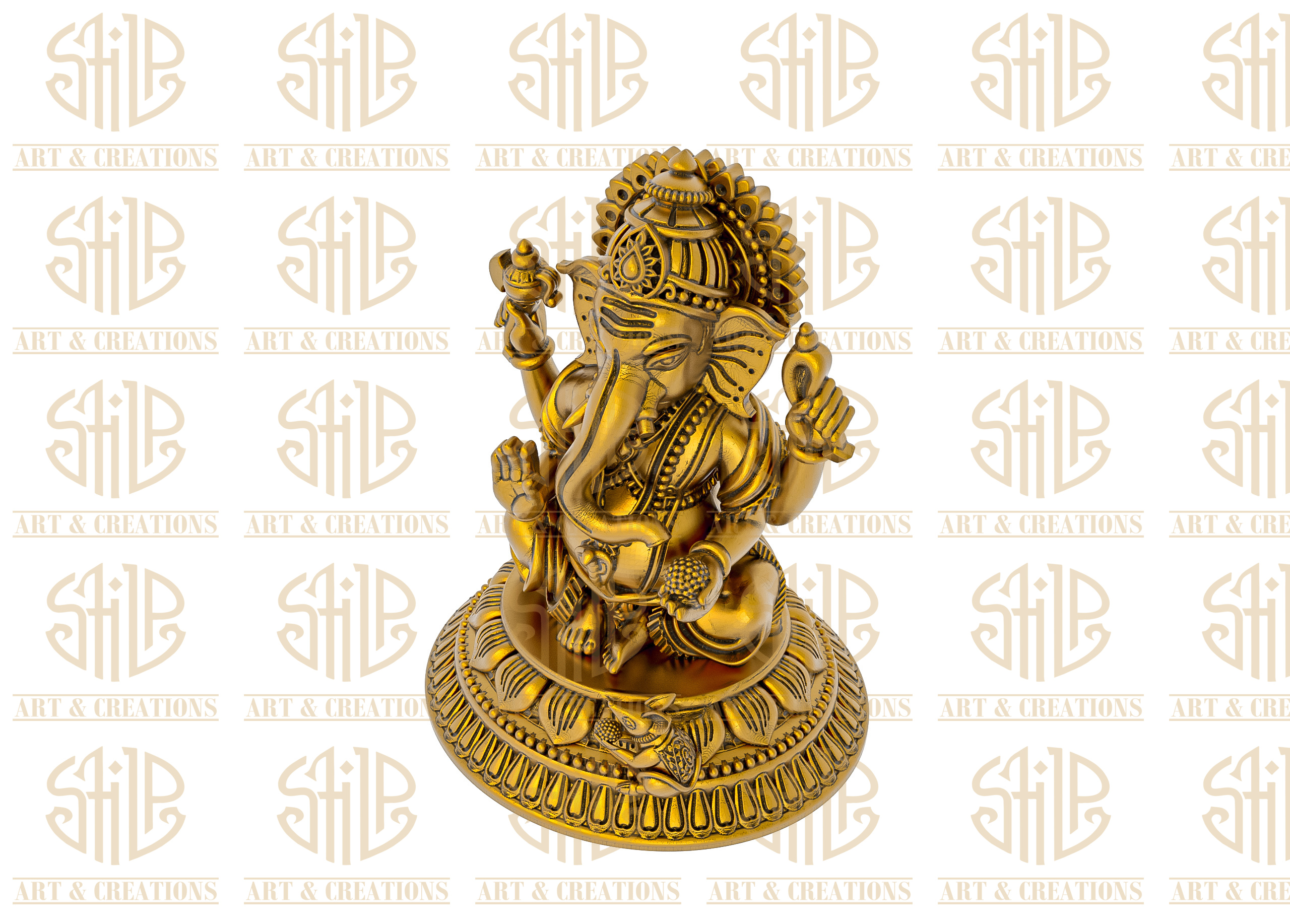 Round Lotus With Ganesh - Image 2