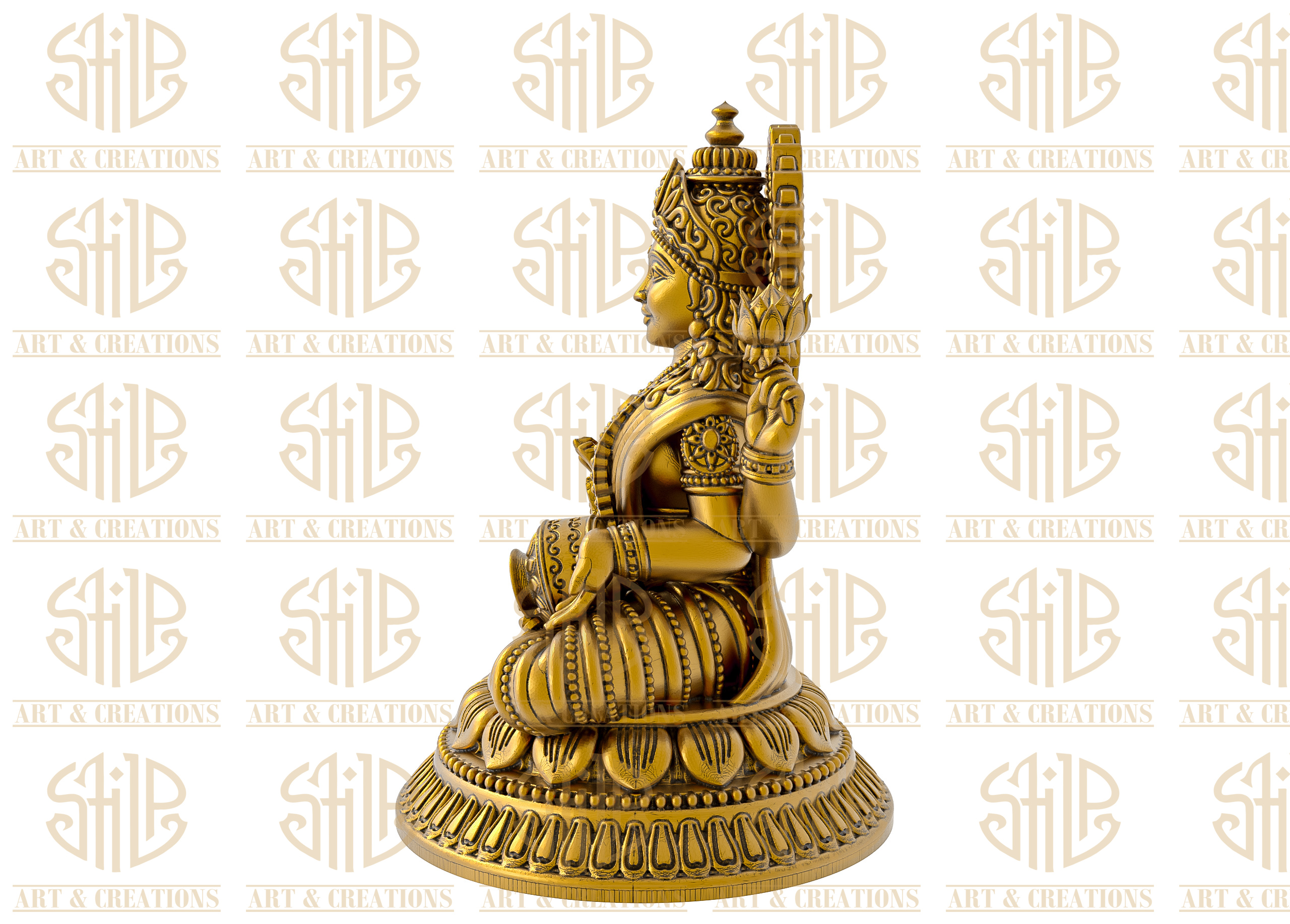 Round Lotus With Laxmi - Image 3