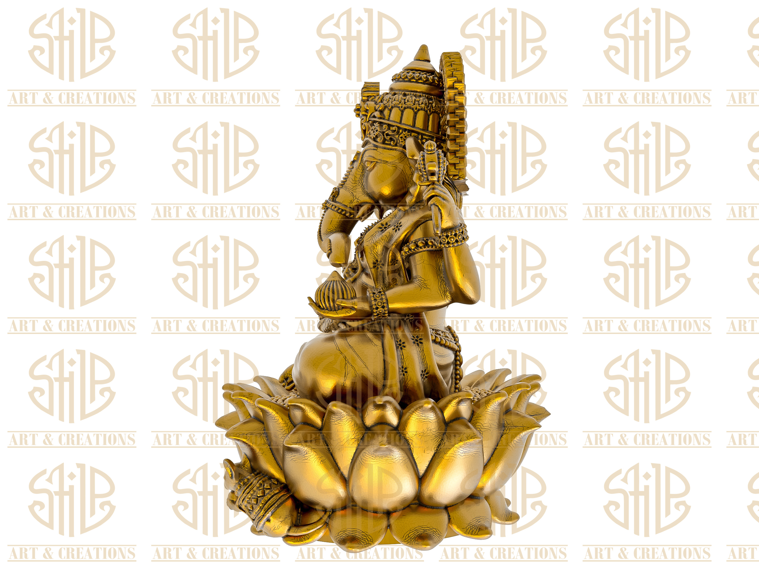Heavy Lotus With Ganesh - Image 2