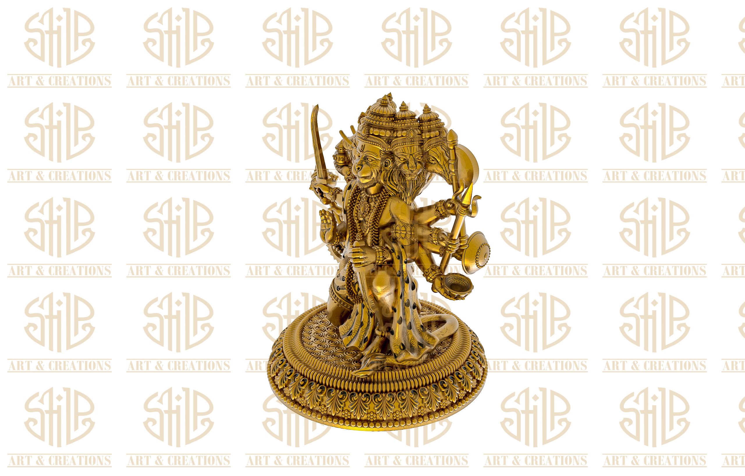 Panchmukhi Round Base Hanuman - Image 2
