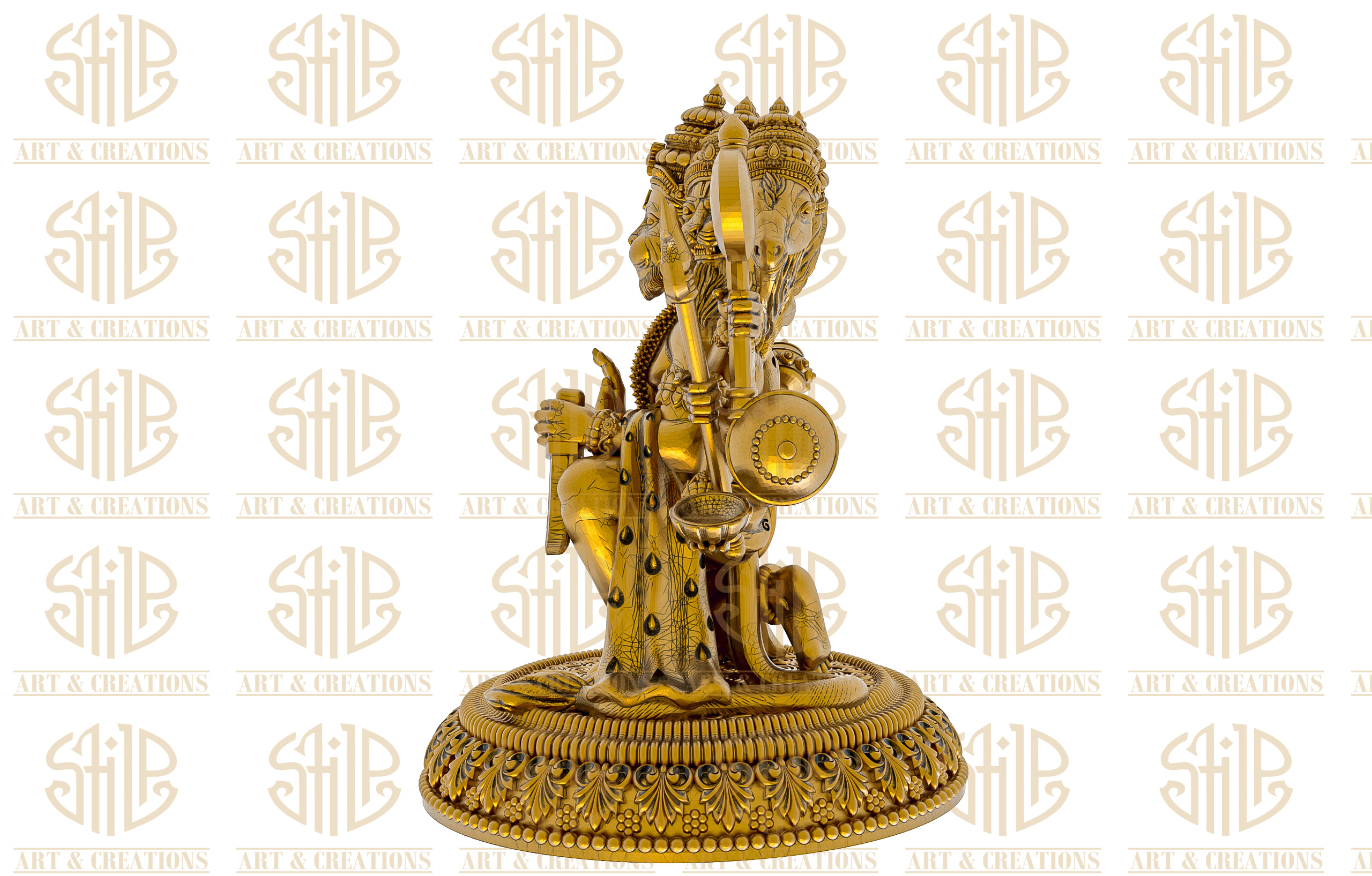 Panchmukhi Round Base Hanuman - Image 3
