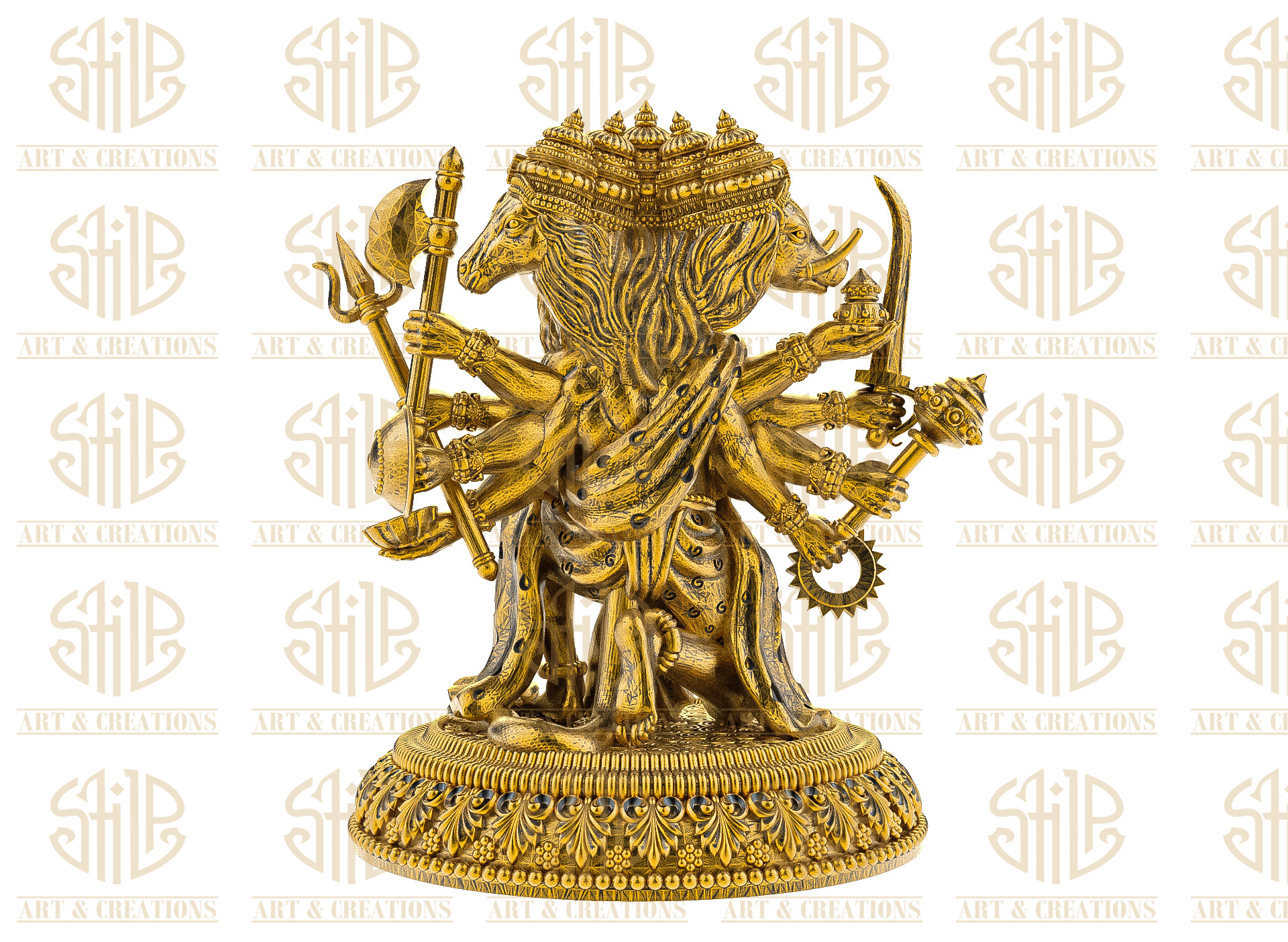 Panchmukhi Round Base Hanuman - Image 4