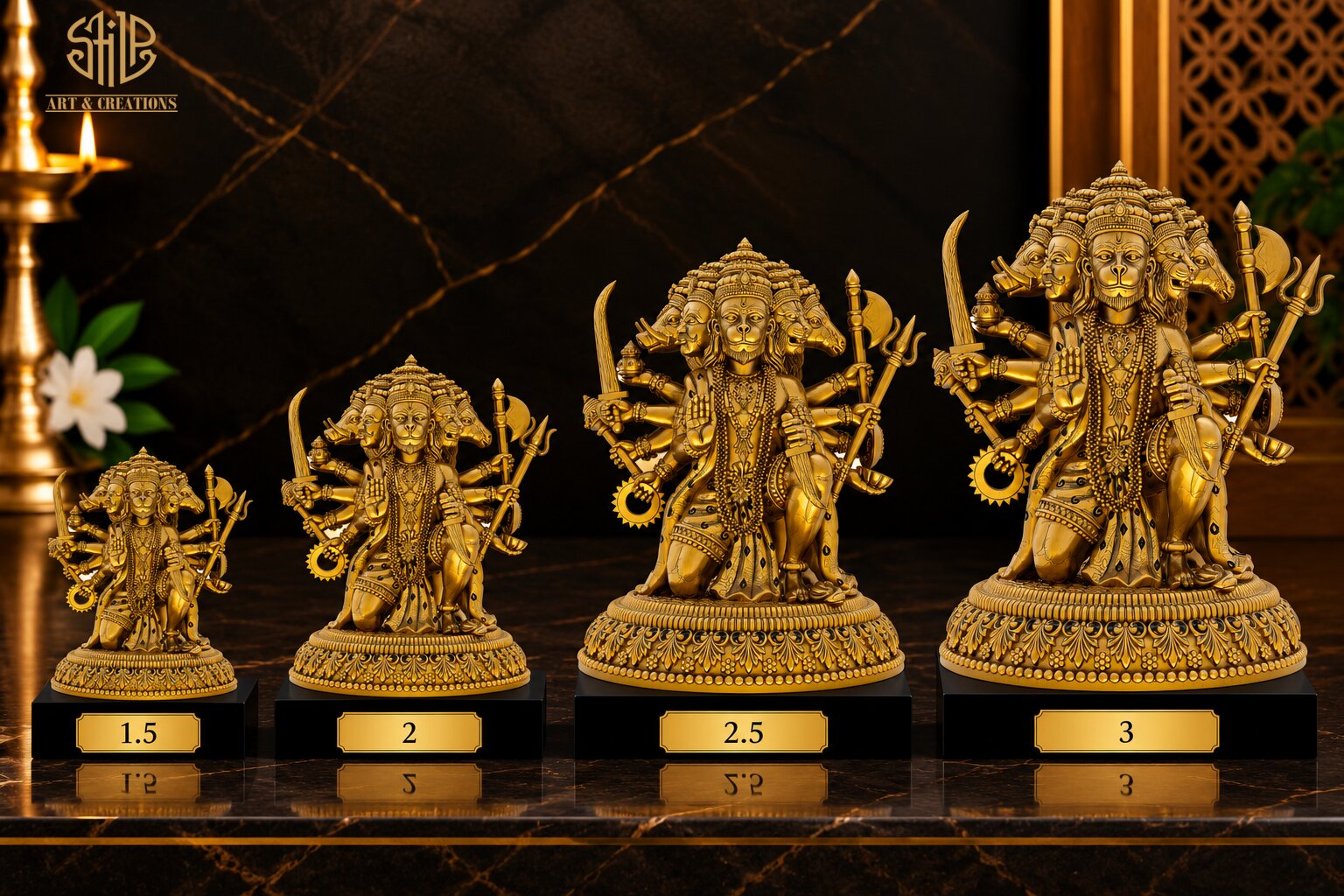 Panchmukhi Round Base Hanuman - Image 5